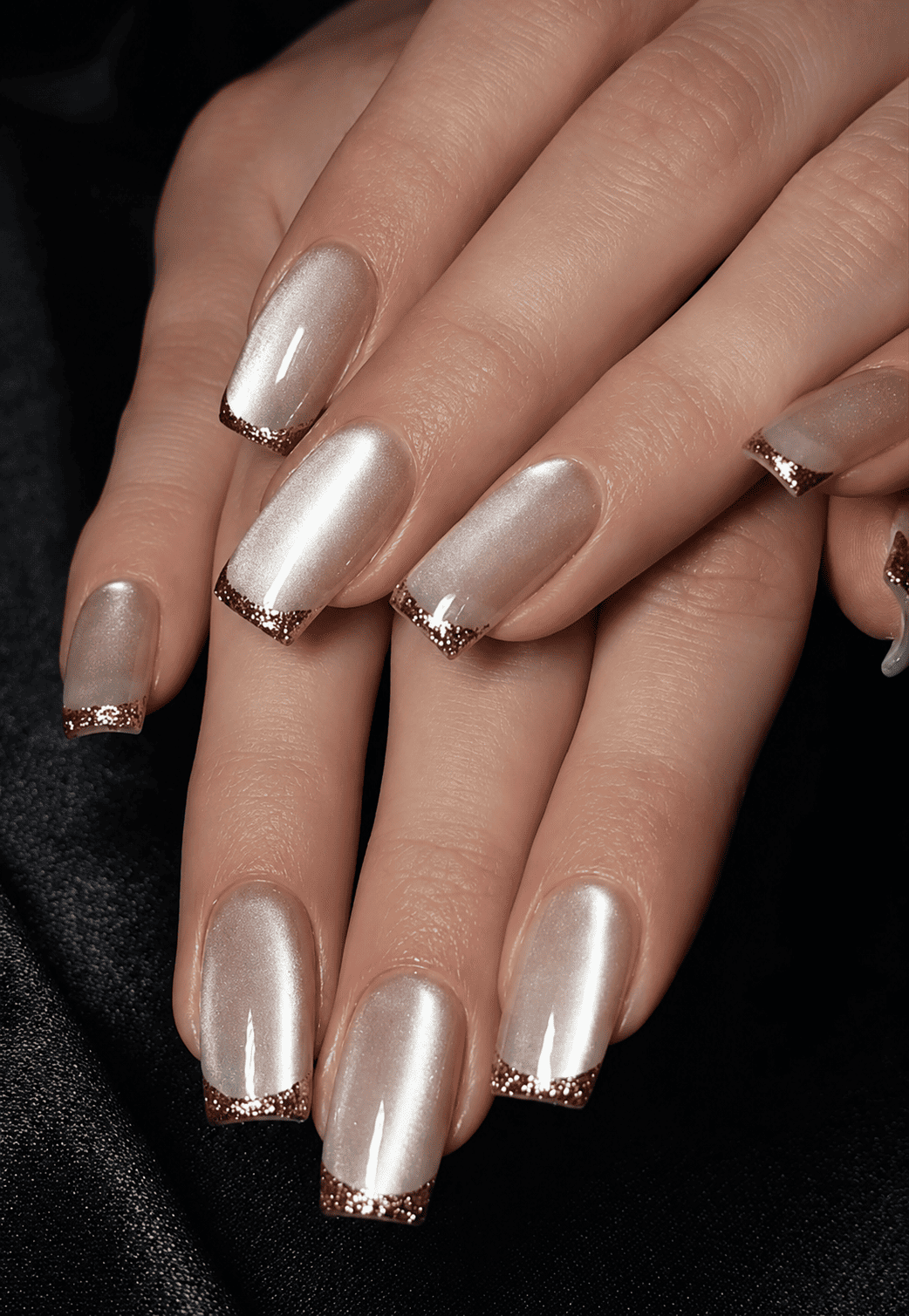 Pearl French manicure at Blush & Bloom Nails & Beauty in Mississauga